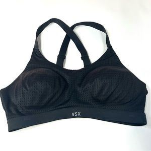 VSX Victorias Secret 34C Sports Bra Lightweight Solid Black No Wire #0336